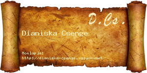 Dianiska Csenge névjegykártya